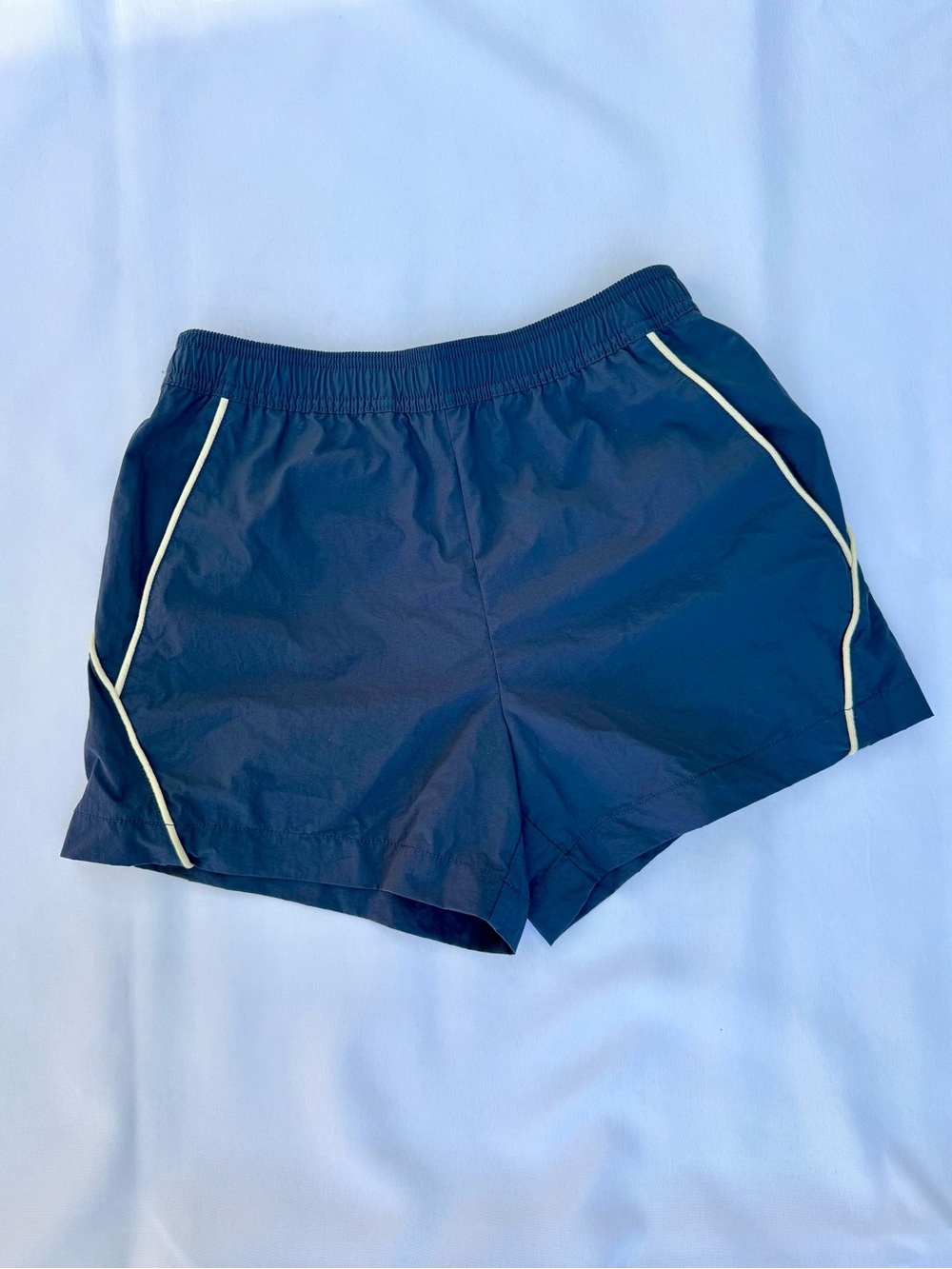 Urban Outfitters Navy Athletic Shorts with Cream Piping